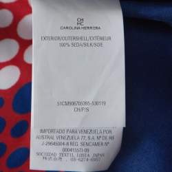 Pre Owned Carolina Herrera Blue & Red Printed Silk Midi Kaftan S