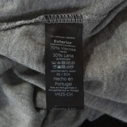 Carolina Herrera Grey Wool Blend Jersey Bow Detail Top XS