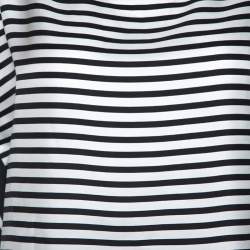 Pre Owned Carolina Herrera Monochrome Striped Silk Kaftan Top XS
