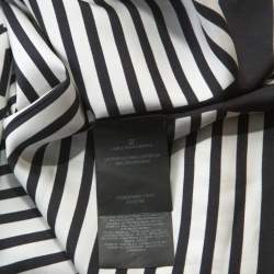 Pre Owned Carolina Herrera Monochrome Striped Silk Kaftan Top XS