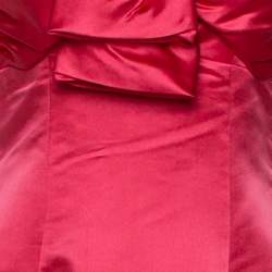 Pre Owned CH Carolina Herrera Coral Pink Silk Strapless Evening Gown S 