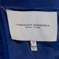 مملوكة مسبقًا Carolina Herrera Royal Blue Silk Off Shoulder Gown L