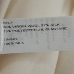 Pre Owned Carolina Herrera Cream Wool & Silk Draped Midi Skirt M