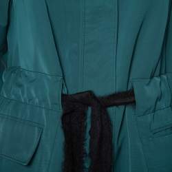 Pre Owned CH Carolina Herrera Green Synthetic Belted Utility Jacket S