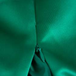 Pre Owned CH Carolina Herrera Green Satin Open Back Sleeveless Gown S