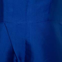 مملوكة مسبقًا فستان سي إتش كارولينا هيريرا حرير أزرق رويال بديرابيه مقاس صغير - سمول