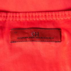 Pre Owned CH Carolina Herrera Vintage Red Cotton Waist Tie Detail Knee Length Skirt L