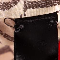 Pre Owned CH Carolina Herrera Vintage Red Cotton Zipper Front Waist Tie Detail Jacket M