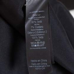 CH Carolina Herrera Black Satin Pleated Detail Top L