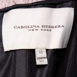 Carolina Herrera Multicolor Floral Jacquard Strapless Gown L