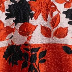 Carolina Herrera Multicolor Floral Jacquard Strapless Gown L