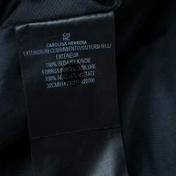 Pre Owned CH Carolina Herrera Black & Red Abstract Printed Silk Satin Brooch Detail Maxi Dress M