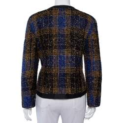 Carolina Herrera Multicolor Tweed Button Front Jacket XL