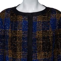 Carolina Herrera Multicolor Tweed Button Front Jacket XL