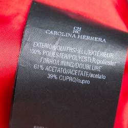 Pre Owned Carolina Herrera Red Sateen Backless Evening Gown M