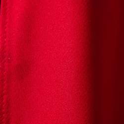 Pre Owned Carolina Herrera Red Sateen Backless Evening Gown M