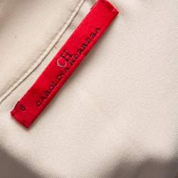 Pre Owned Carolina Herrera Cream Silk Ruffled Cuff Detail Blouse M