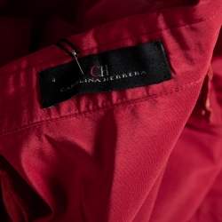 Pre Owned CH Carolina Herrera Red Cache-Coeur Taffeta Shirt-Dress Evening Gown S