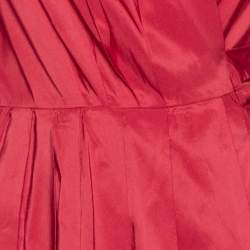 Pre Owned CH Carolina Herrera Red Cache-Coeur Taffeta Shirt-Dress Evening Gown S