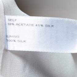 Pre Owned Carolina Herrera Red Striped Lace Embroidered Organza Bow Detail Strapless Gown M