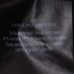 Pre Owned Carolina Herrera Navy Blue Jersey Contrast Trim Dolman Sleeve Top XS