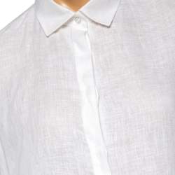 Pre Owned Carolina Herrera White Cotton Bow Tie Long Sleeves Shirt XS