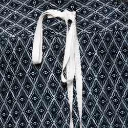 Pre Owned Carolina Herrera Navy Blue Printed Silk Blend Wide Leg Pants S