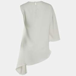 مملوكة مسبقًا CH Carolina Herrera White Crepe Asymmetrical Sleeves Top S