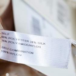 Pre Owned Carolina Herrera Ivory Lurex Jacquard Crystal Embellished Gown M