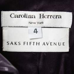 Pre Owned Carolina Herrera Vintage Purple Leather Jacket S