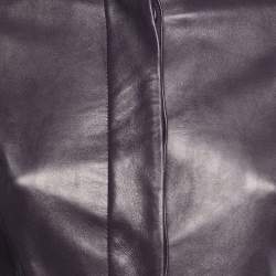 Pre Owned Carolina Herrera Vintage Purple Leather Jacket S