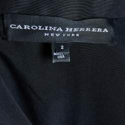 Carolina Herrera Black Silk Oversized Sleeve Detail Shirt S