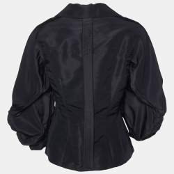Carolina Herrera Black Silk Oversized Sleeve Detail Shirt S
