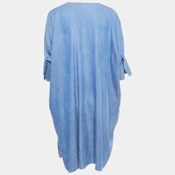 Carolina Herrera Blue Lyocell Oversized Tunic Dress XS