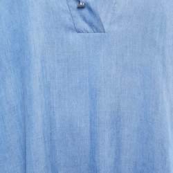 Carolina Herrera Blue Lyocell Oversized Tunic Dress XS