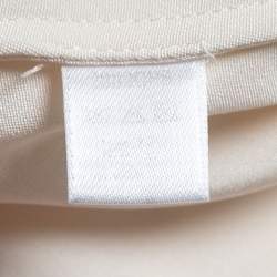 Carolina Herrera Cream Crepe Contrast Trim Sleeveless A-Line Blouse M