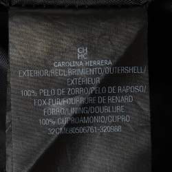 Pre Owned CH Carolina Herrera Brown Fox Fur Sleeveless Hook Front Jacket XS