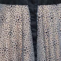 Carolina Herrera Silver Glitter Mesh Sleeveless Button Front Gown M