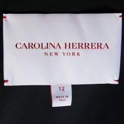 Carolina Herrera Black Cady Flared Midi Dress L