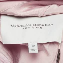 Carolina Herrera Pink Silk Draped Back Mermaid Gown L