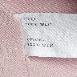 Carolina Herrera Pink Silk Draped Back Mermaid Gown L