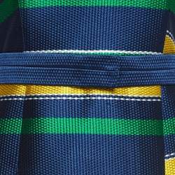CH Carolina Herrera Multicolor Striped Textured Knit Belted Short Dress S