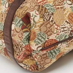 Carolina Herrera Multicolor Printed Canvas and Leather Chain Hobo