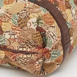 Carolina Herrera Multicolor Printed Canvas and Leather Chain Hobo