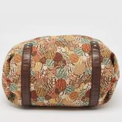Carolina Herrera Multicolor Printed Canvas and Leather Chain Hobo