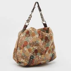 Carolina Herrera Multicolor Printed Canvas and Leather Chain Hobo