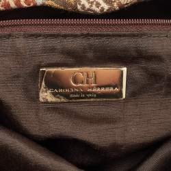 Carolina Herrera Multicolor Printed Canvas and Leather Chain Hobo