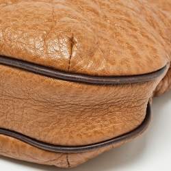 Carolina Herrera Brown Leather Braided Handle Baguette Bag
