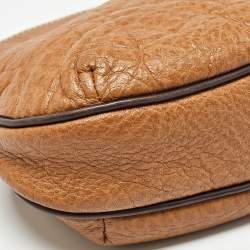 Carolina Herrera Brown Leather Braided Handle Baguette Bag