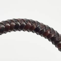 Carolina Herrera Brown Leather Braided Handle Baguette Bag